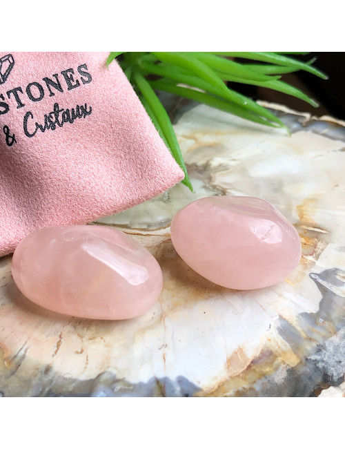Galets roulés en pierre semi-precieuse Quartz rose
