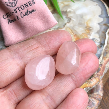 Galets roulés en pierre semi-precieuse Quartz rose