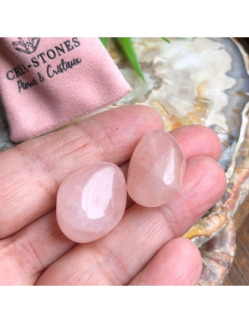 Galets roulés en pierre semi-precieuse Quartz rose