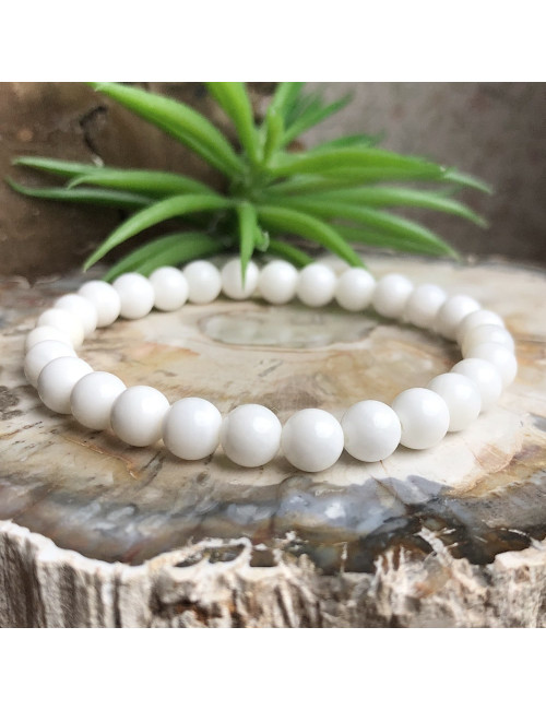 Bracelet extensible en nacre de bénitier 6 mm