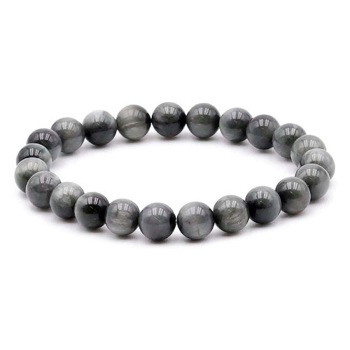 Tourmaline œil de chat, Bracelet extensible 6 mm