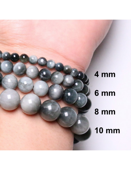 Tourmaline œil de chat, Bracelet extensible 6 mm