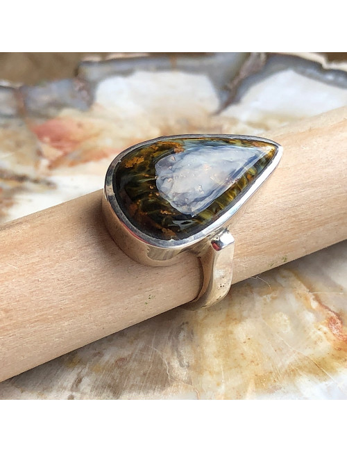 Pietersite, Bague argent 925 Taille 52