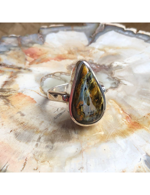 Pietersite, Bague argent 925 Taille 52