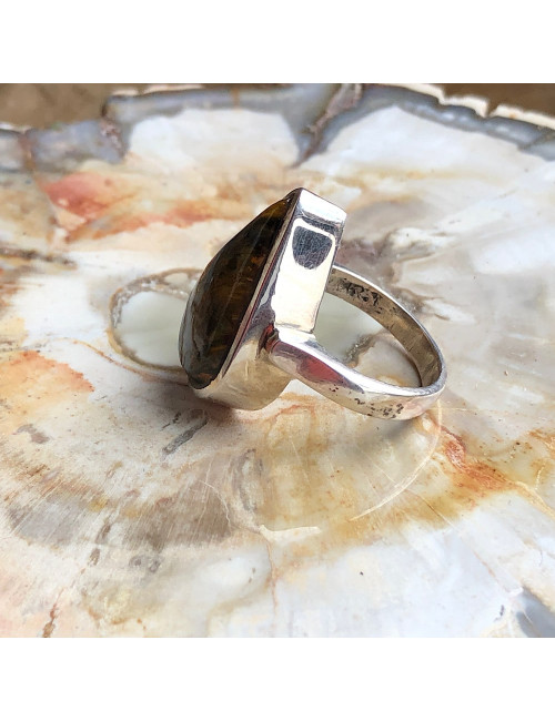 Pietersite, Bague argent 925 Taille 52
