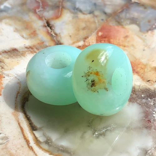 Chrysoprase australienne naturelle, Perle large trou