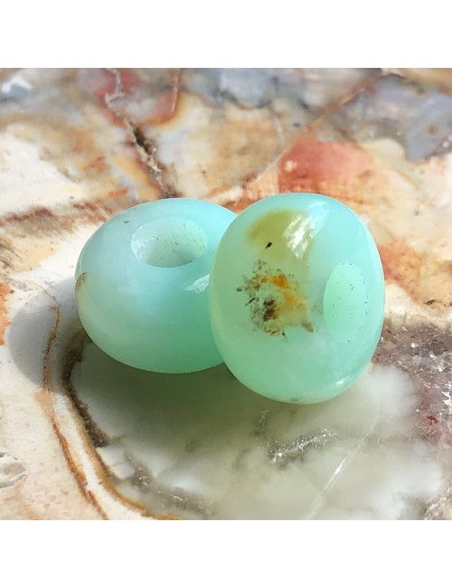 Chrysoprase australienne naturelle, Perle large trou