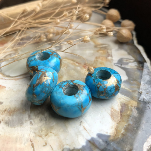 Perles En Vrac Turquoise Naturelle – Forme Ovale, 6x8 Mm, Trou 1,5-2 Mm, Parfaites Pour Bijoux Artisanaux Et Créations