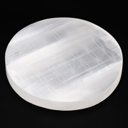 Plaque de sélénite AA fleur de vie, 14 cm