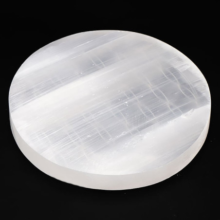 Plaque de sélénite AA fleur de vie, 14 cm