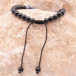 Lapis lazuli et Onyx, Bracelet homme sur cordon