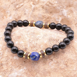 Lapis lazuli, onyx et bois