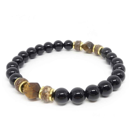 Onyx, bois et oeil de tigre