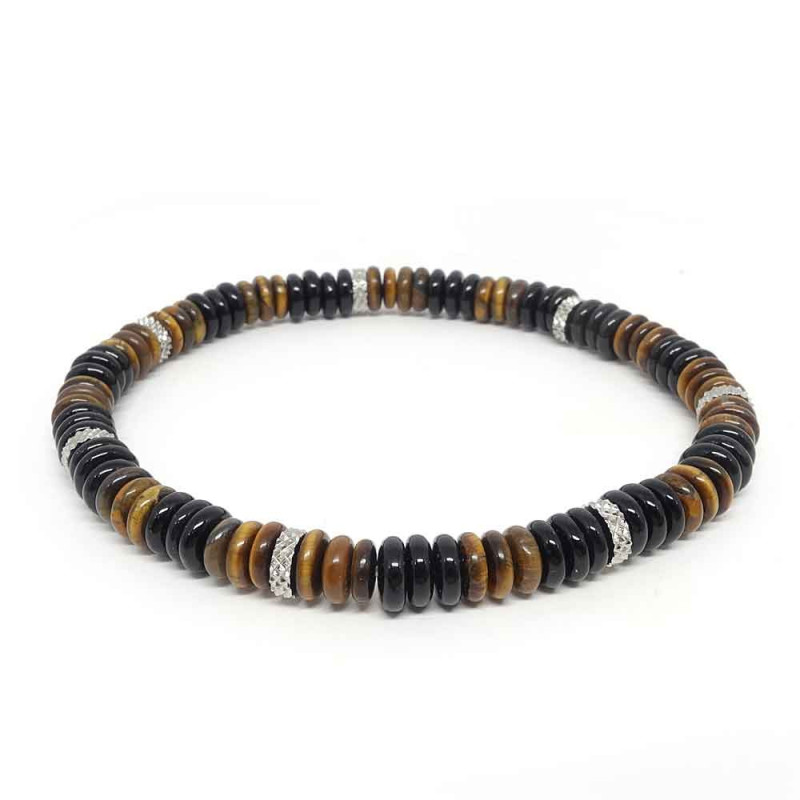 Œil de tigre et Onyx, Bracelet homme