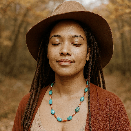 Collier turquoise et corail
