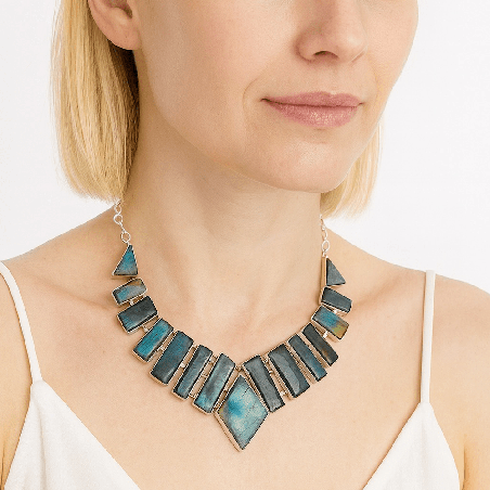 Labradorite de Madagascar, Collier création originale