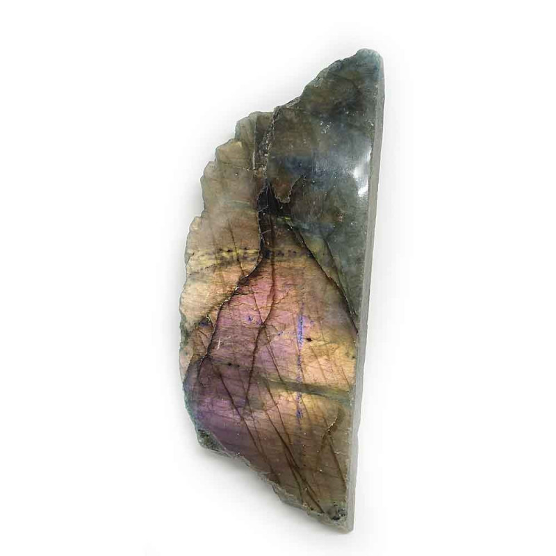 Minéral plaque semi polie de labradorite de Madagascar