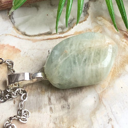 Pendentif Aigue-marine sur chaîne - Qualité extra
