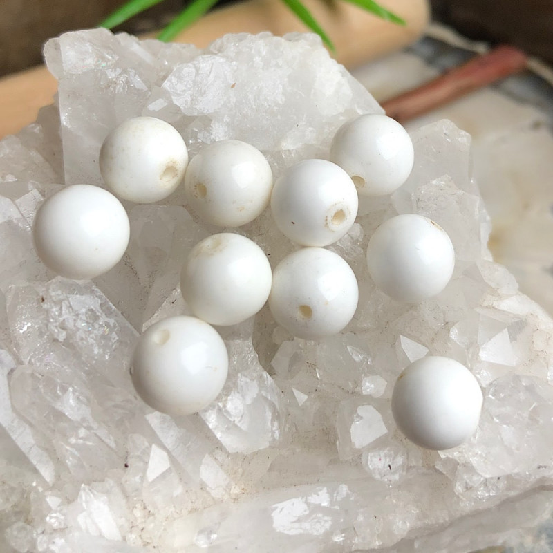 Nacre de «bénitier» ⌀ 8 mm, 10 perles