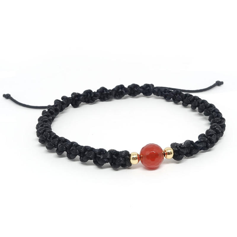 Bracelet cordon torsadée avec cornaline.