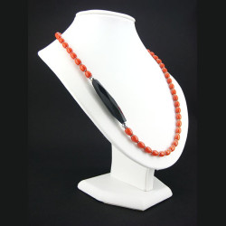 Collier corail et onyx