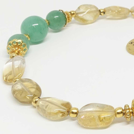 Bracelet Citrine et Aventurine verte – Pierre d’abondance et d’équilibre