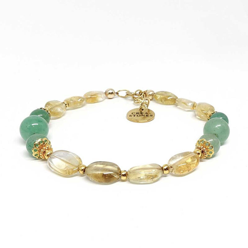 Bracelet Citrine et Aventurine verte – Pierre d’abondance et d’équilibre