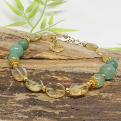 Bracelet Citrine et Aventurine verte – Pierre d’abondance et d’équilibre