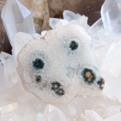 Perle en jaspe océan naturel, pierre fine aux motifs exclusifs. Un élément d’exception pour la création de bijoux