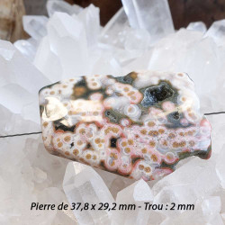 Perle en jaspe océan naturel, pierre fine aux motifs exclusifs. Un élément d’exception pour la création de bijoux