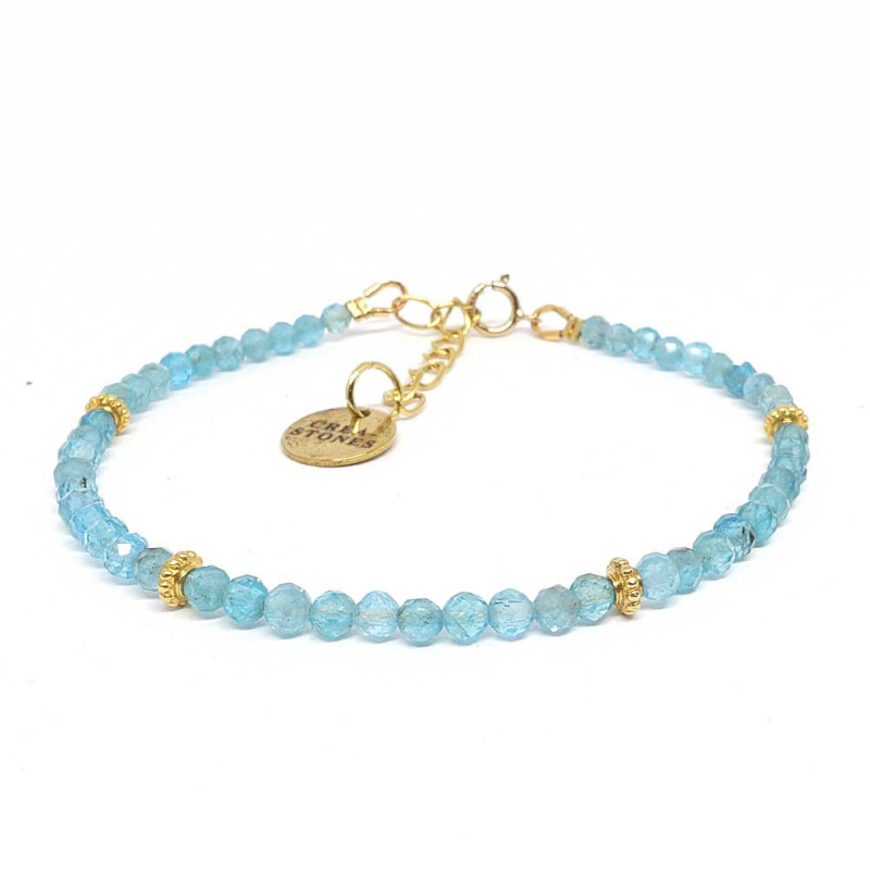 Bracelet création pierre Apatite perles facettées avec Gold Filled14K