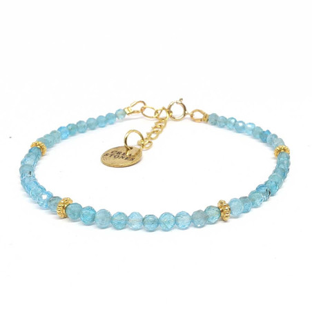 Bracelet création pierre Apatite perles facettées avec Gold Filled14K