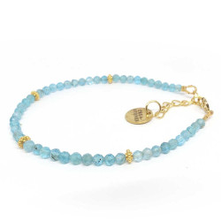 Bracelet création pierre Apatite perles facettées avec Gold Filled14K
