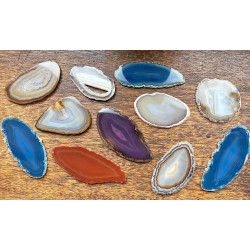 Lot de 12 Tranches d’agate fines