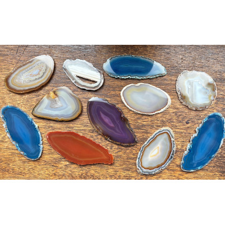 Lot de 12 Tranches d’agate fines