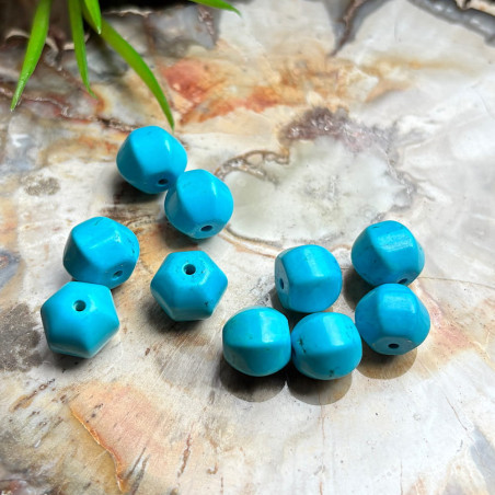 Turquoise reconstituée, 10 perles 10 mm