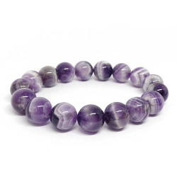 Bracelet extensible en pierre fine améthyste matrice