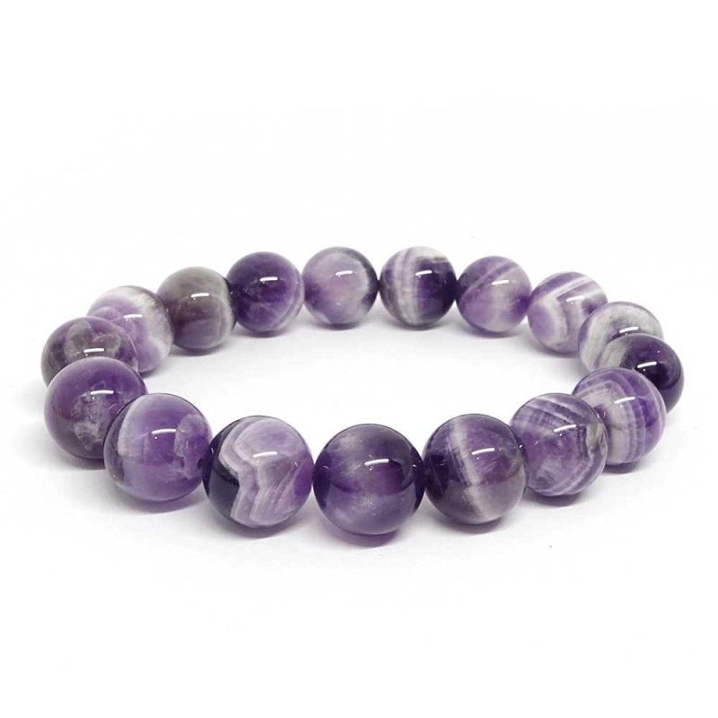 Bracelet extensible en pierre fine améthyste matrice