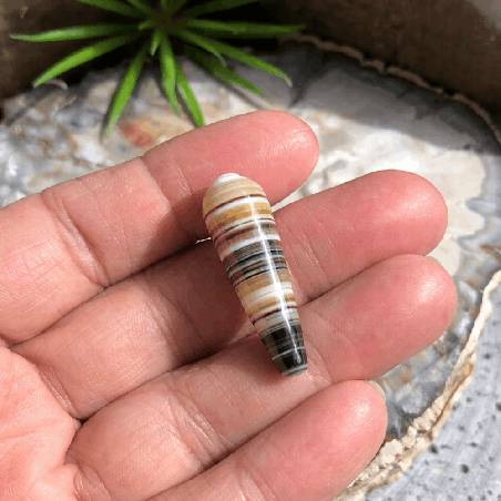 Agate naturelle, 2 perles longues