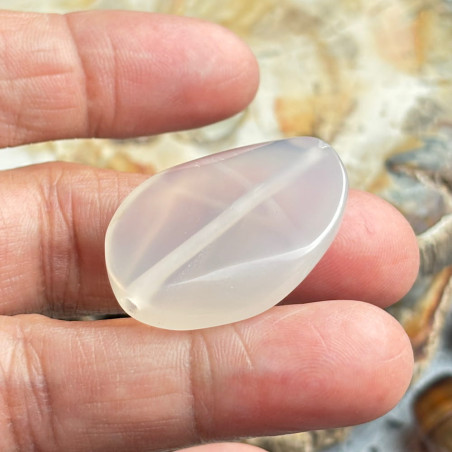 Agate naturelle, 1 grande perle ovale