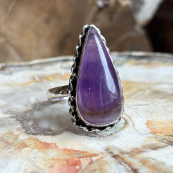 Bague en PIERRE améthyste et argent