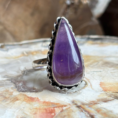 Bague en PIERRE améthyste et argent