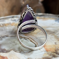 Bague en PIERRE améthyste et argent