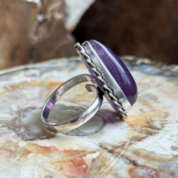 Bague en PIERRE améthyste et argent