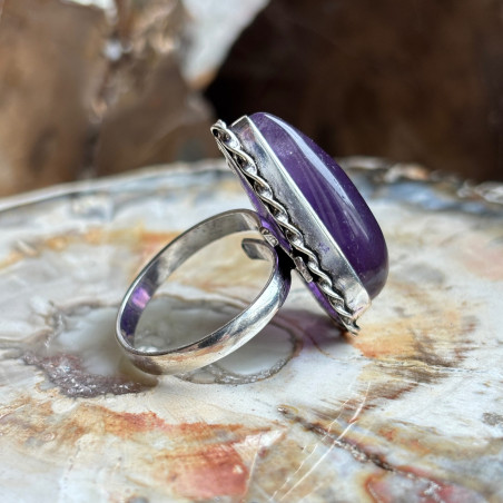 Bague en PIERRE améthyste et argent