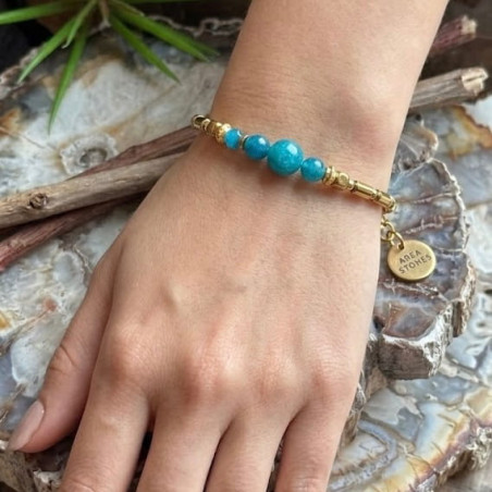 Apatite et hématite, Bracelet création avec Gold filled