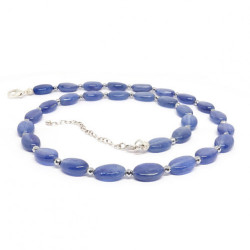 Cyanite et hématite facettée, collier création