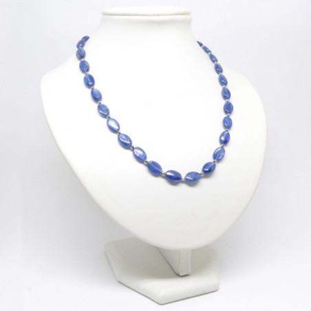 Cyanite et hématite facettée, collier création