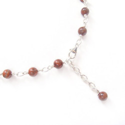 Collier jaspe rouge avec argent 925