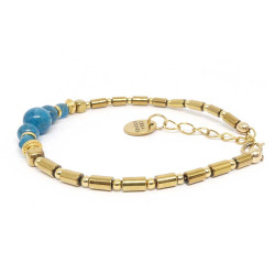 Apatite et hématite, Bracelet création avec Gold filled